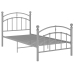 Estructura de cama sin colchón metal gris 90x200 cm