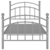 Estructura de cama sin colchón metal gris 90x200 cm