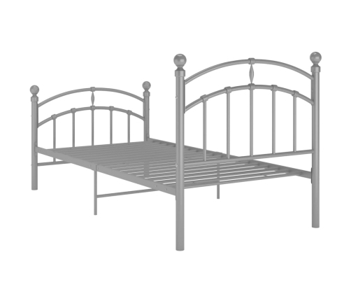 Estructura de cama sin colchón metal gris 90x200 cm