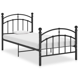 Estructura de cama sin colchón metal negro 100x200 cm