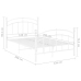 Estructura de cama sin colchón metal blanco 120x200 cm