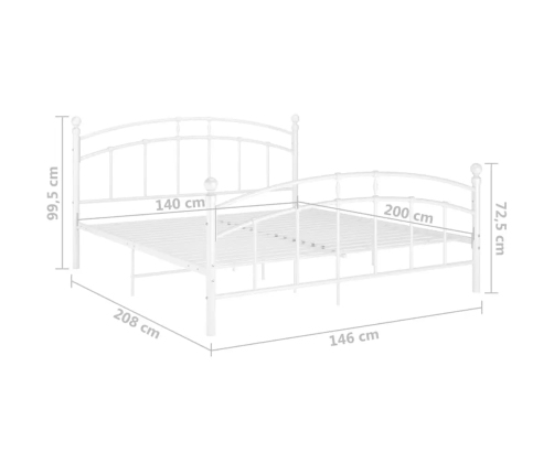 Estructura de cama sin colchón metal blanco 140x200 cm