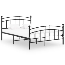 Estructura de cama sin colchón metal negro 200x200 cm