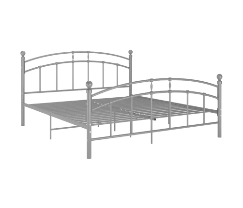 Estructura de cama sin colchón metal gris 200x200 cm