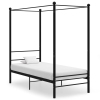 Estructura de cama con dosel sin colchón metal negro 90x200 cm