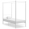 Estructura de cama con dosel sin colchón metal blanco 90x200 cm