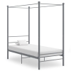 Estructura de cama con dosel sin colchón metal gris 90x200 cm