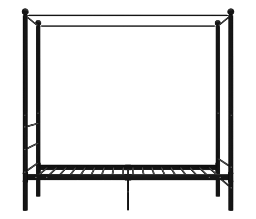 Estructura de cama con dosel sin colchón metal negro 100x200 cm