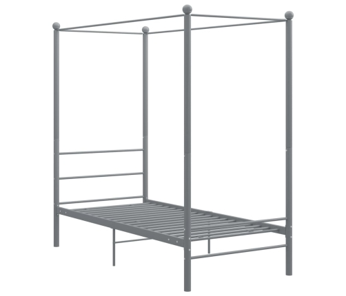 vidaXL Estructura de cama con dosel metal gris 100x200 cm