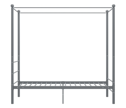 vidaXL Estructura de cama con dosel metal gris 100x200 cm