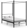 Estructura de cama con dosel sin colchón metal negro 120x200 cm