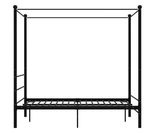 Estructura de cama con dosel sin colchón metal negro 120x200 cm