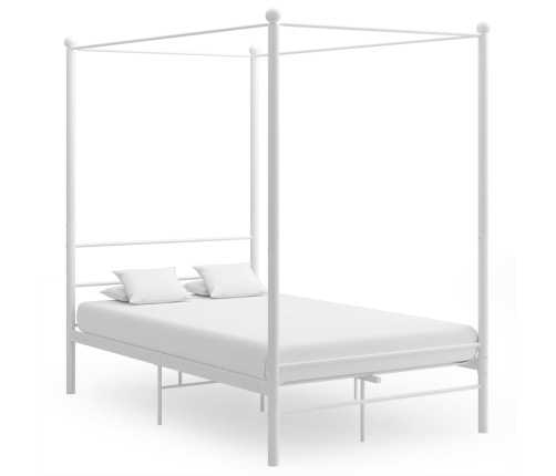 Estructura cama con dosel sin colchón metal blanco 120x200 cm