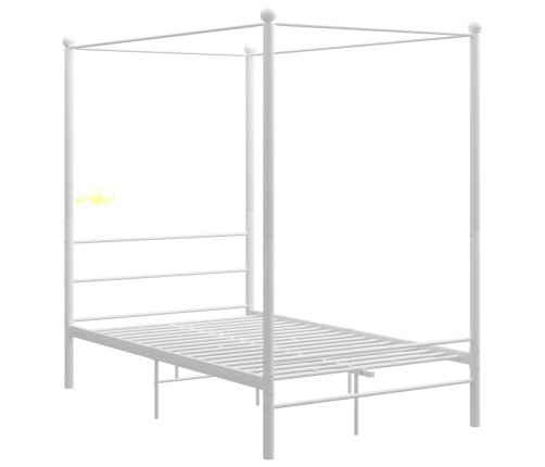 Estructura cama con dosel sin colchón metal blanco 120x200 cm