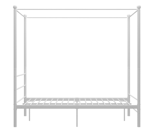 Estructura cama con dosel sin colchón metal blanco 120x200 cm