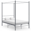 Estructura de cama con dosel sin colchón metal gris 120x200 cm