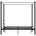 vidaXL Estructura de cama con dosel metal negro 140x200 cm