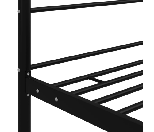 vidaXL Estructura de cama con dosel metal negro 140x200 cm