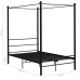 vidaXL Estructura de cama con dosel metal negro 140x200 cm