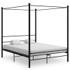 Estructura de cama con dosel sin colchón metal negro 160x200 cm