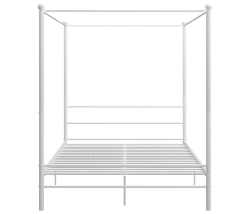 Estructura de cama con dosel sin colchón metal blanco 160x200cm