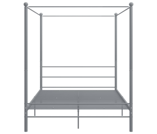 Estructura de cama con dosel sin colchón metal gris 160x200 cm