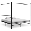 Estructura de cama con dosel sin colchón metal negro 180x200 cm