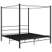 Estructura de cama con dosel sin colchón metal negro 180x200 cm