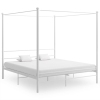 Estructura de cama con dosel sin colchón metal blanco 180x200cm