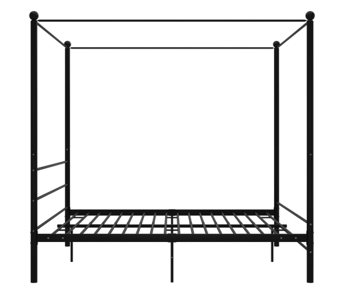 Estructura de cama con dosel metal negro 200x200 cm