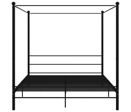 Estructura de cama con dosel metal negro 200x200 cm