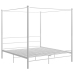 Estructura cama con dosel sin colchón metal blanco 200x200 cm