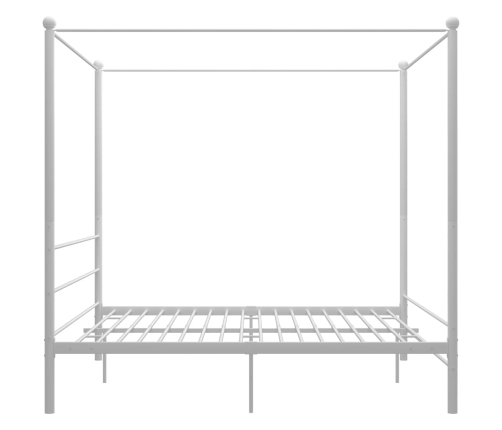 Estructura cama con dosel sin colchón metal blanco 200x200 cm