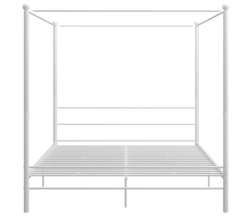 Estructura cama con dosel sin colchón metal blanco 200x200 cm