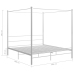 Estructura cama con dosel sin colchón metal blanco 200x200 cm