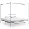 Estructura de cama con dosel metal gris 200x200 cm