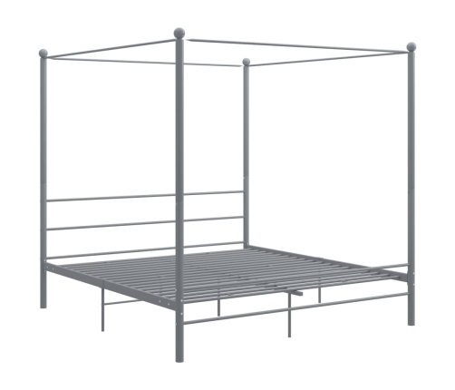 Estructura de cama con dosel metal gris 200x200 cm