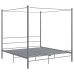 Estructura de cama con dosel metal gris 200x200 cm