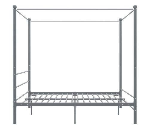 Estructura de cama con dosel metal gris 200x200 cm