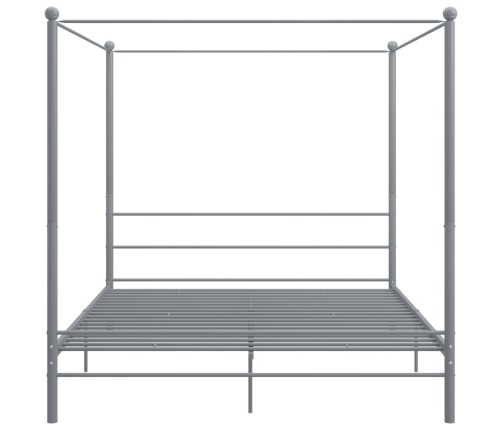 Estructura de cama con dosel metal gris 200x200 cm