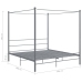 Estructura de cama con dosel metal gris 200x200 cm