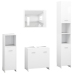 Conjunto de muebles de baño 4 pzas madera contrachapada blanco