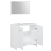 Conjunto de muebles de baño 4 pzas madera contrachapada blanco