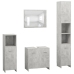 Juego muebles de baño 4 piezas madera ingeniería gris hormigón