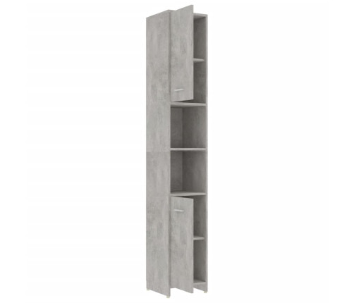 Juego muebles de baño 4 piezas madera ingeniería gris hormigón