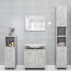 Juego muebles de baño 4 piezas madera ingeniería gris hormigón