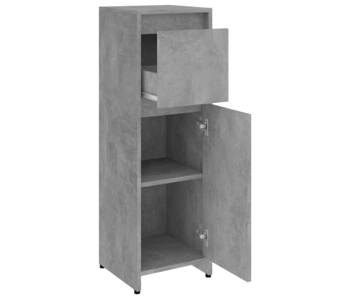 Juego de muebles de baño 4 pzas madera ingeniería gris hormigón