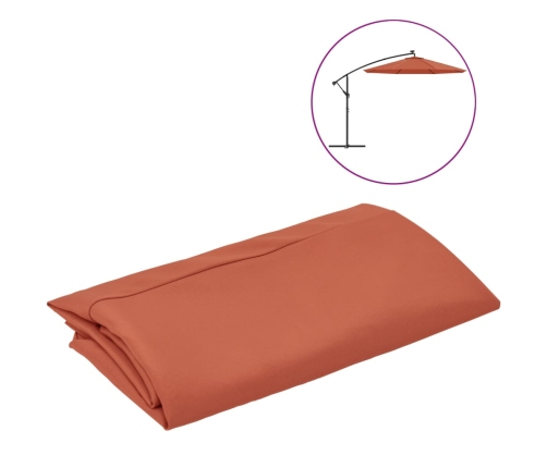 Tela de repuesto para sombrilla voladiza terracota 300 cm