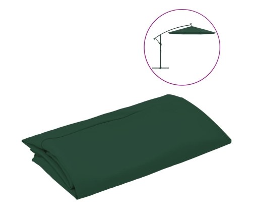 Tela de repuesto para sombrilla voladiza verde 350 cm
