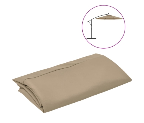 Tela de repuesto para sombrilla voladiza gris taupe 350 cm